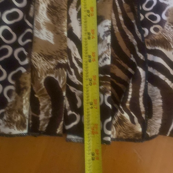 Nineties Scoop Neck Tiger Stripe Sleeveless Dress Fit and Flare Women XL Vintage - Picture 11 of 15